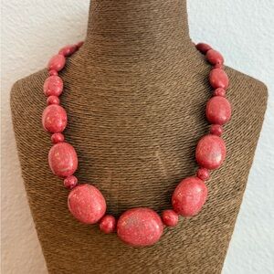 Jay King Dyed Red Coral and Sterling Silver Necklace